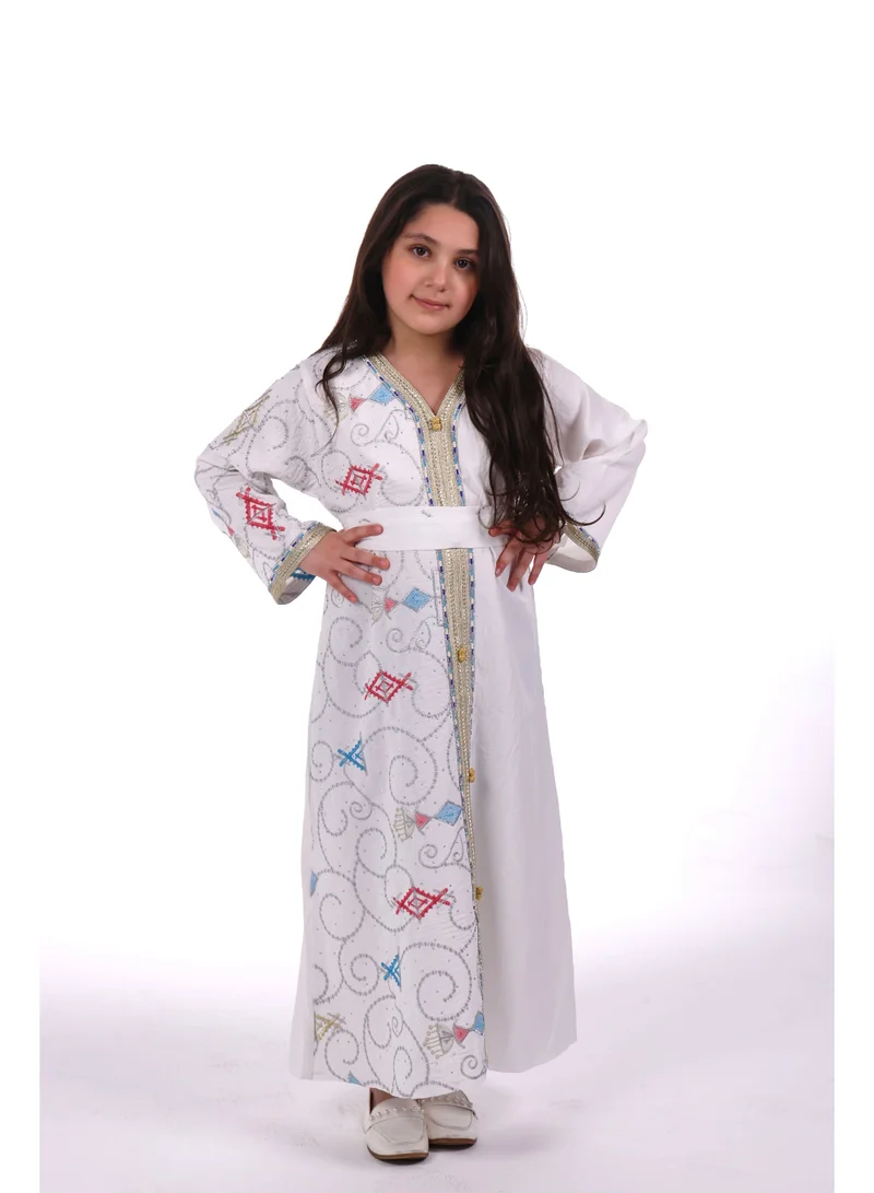 AL BENT AL SHARQIEH white Mom & Daughter Embroidred jalabiya dress for Women | Best Price UAE